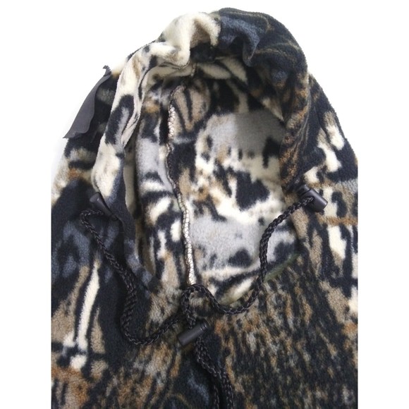 Camo Balaclava Hood Mask Brown Gray Black Hunting Outdoors Fleece Adjustable - Picture 4 of 5